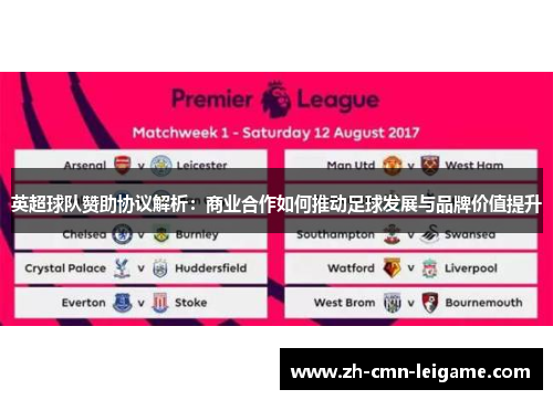 英超球队赞助协议解析：商业合作如何推动足球发展与品牌价值提升