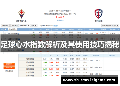 足球心水指数解析及其使用技巧揭秘